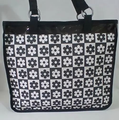 Bolsa Praia Margaridas Black e White