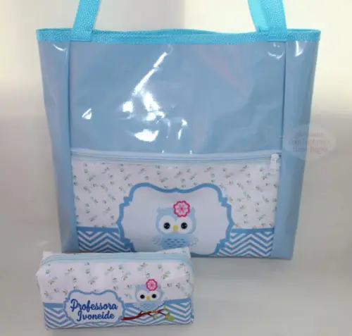 Bolsa Sacola + Necessaire Corujinha