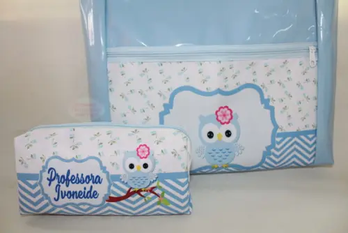 Bolsa Sacola + Necessaire Corujinha