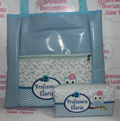 Bolsa Sacola + Necessaire Corujinha