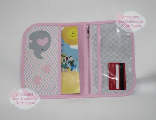 Capa Caderneta de Vacinação Elefantinha Rosa