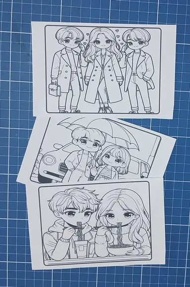 Cards de Colorir Tema Dorama