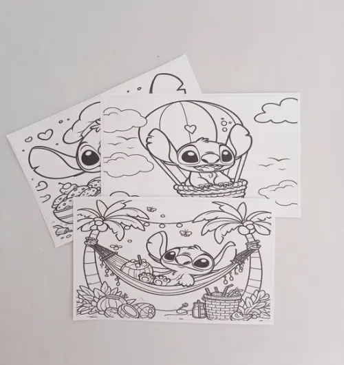 Cards de Colorir Tema Stitch