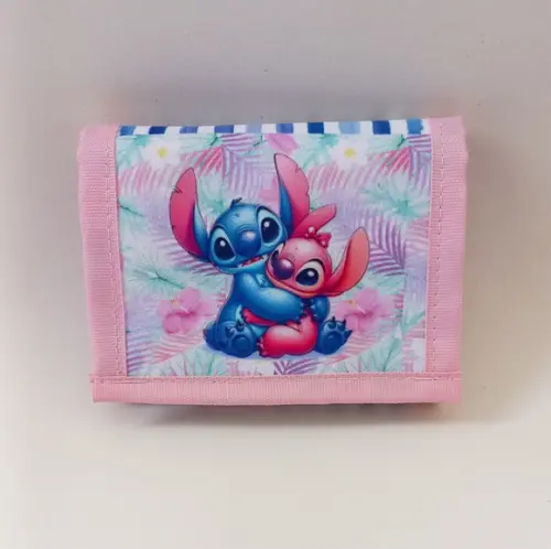 Carteira Infantil Stitch e Angel 50 Unidades