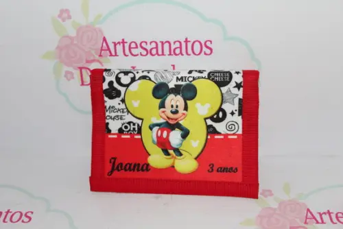 Carteira Simples Infantil Minnie e Mickey