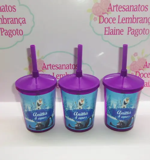 Copo c/ canudo 300ml Frozen Olaf