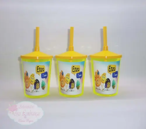 Copo c/ canudo 300ml Emoji O Filme