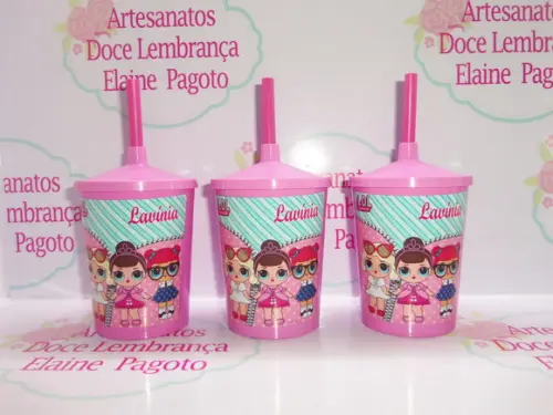 Copo c/ canudo 300ml LOL