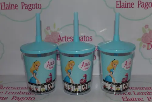 Copo c/ canudo Alice