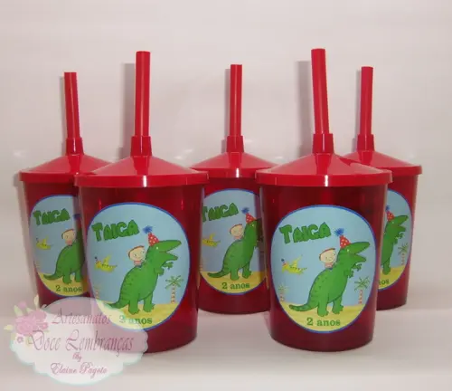 Copo Shake 300ml Dinossauro