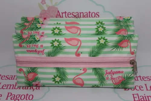 Estojo Escolar Simples Flamingo