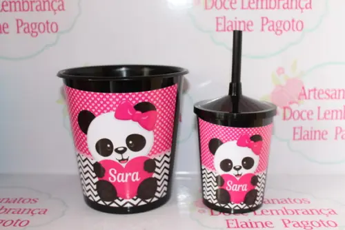 Kit Cineminha Ursinha Panda Rosa