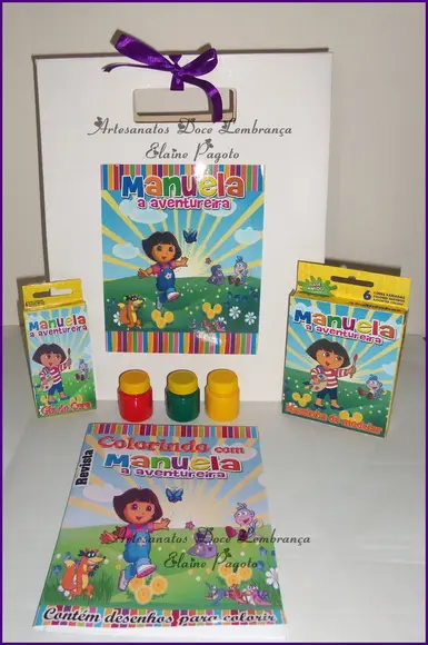 Kit de colorir + massinha + tinta