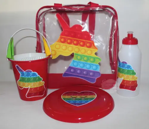 Kit de Praia/Verão + Sacola Galinha Pintadinha