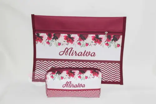 Kit Pasta Envelope e Estojo Floral
