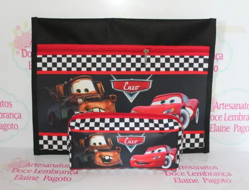 Kit Pasta Envelope e Estojo Carros