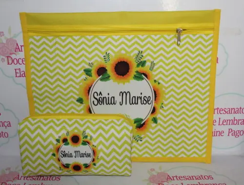 Kit Pasta Envelope e Estojo Girassol