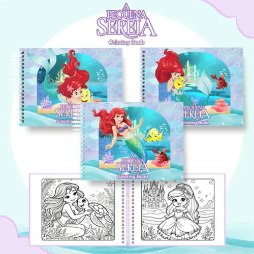 Livro de Colorir a Pequena Sereia - 50 Desenhos A5