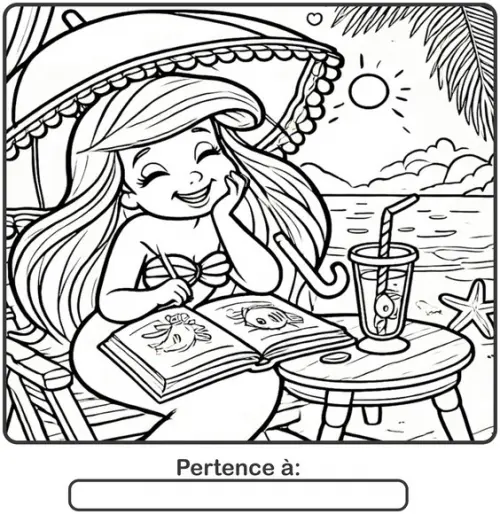 Livro de Colorir a Pequena Sereia - 50 Desenhos A5