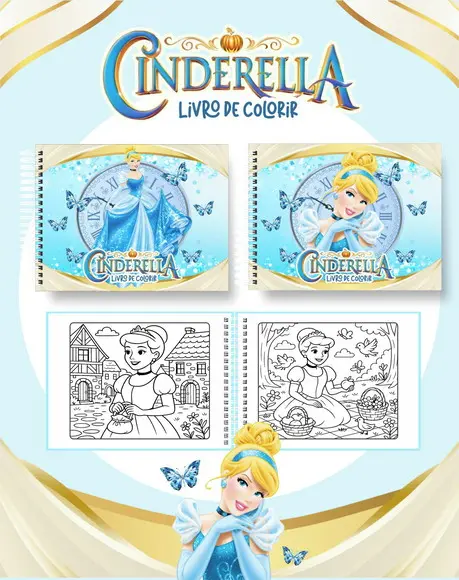 Livro de Colorir Princesa - 50 Desenhos A5