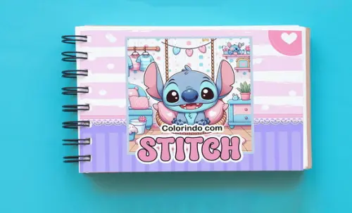 Livro de Colorir Stitch Menina - 50 Desenhos A5