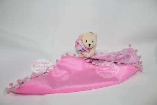 Manta para Bebê Personalizada com ursinho