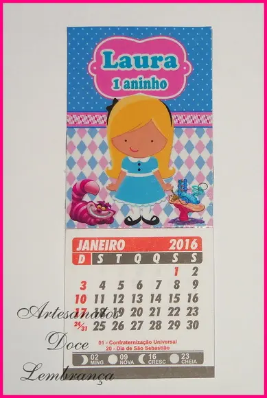 Mini Calendário 2016 Personalizado