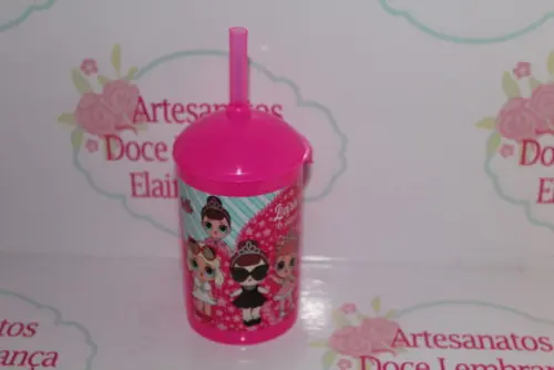 Mini Drink 260ml com Tampa e Canudo Lol Surprise