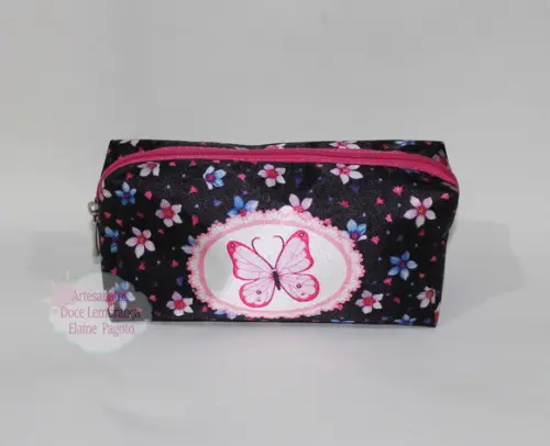Necessaire / Estojo Floral Borboleta
