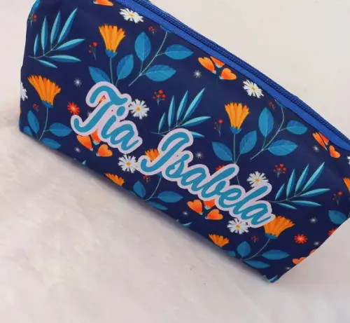 Necessaire / Estojo Floral Azul