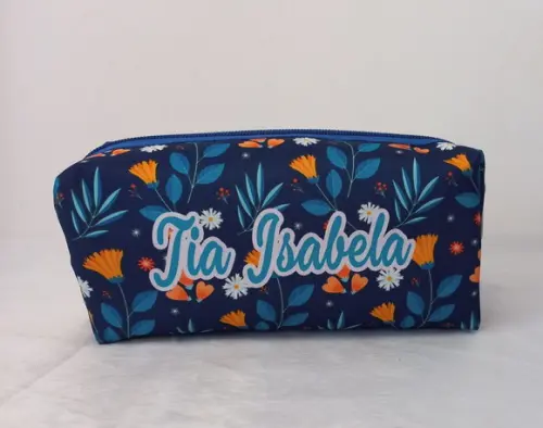 Necessaire / Estojo Floral Azul