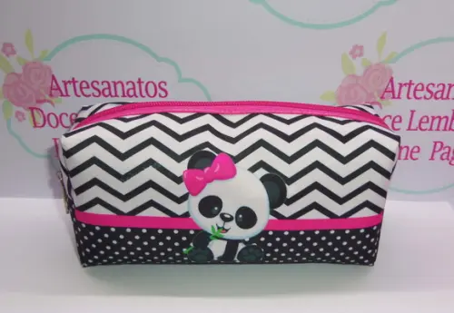 Necessaire / Estojo Panda Rosa