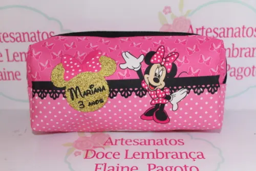 Necessaire Box / Estojo Minnie Rosa
