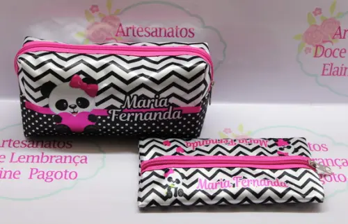 Necessaire e Estojo Ursinha Panda