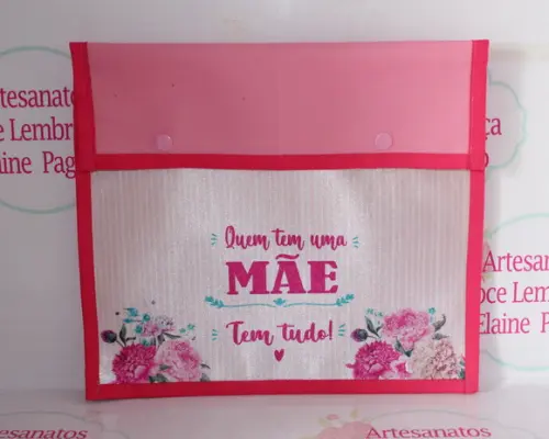 Pasta Envelope/Documentos com divisórias Dia das Mães