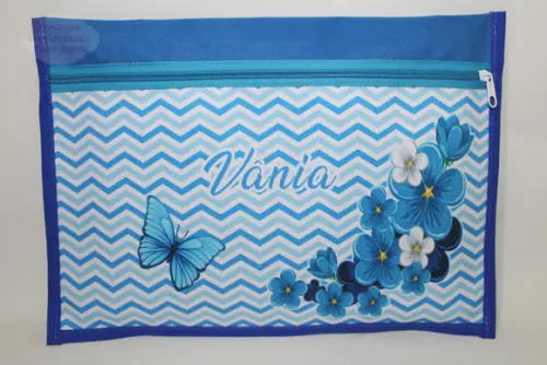 Pasta Envelope/documentos Dia dos Professores Floral Azul