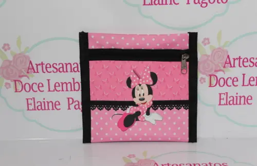 Porta Documentos / Mini Necessaire Minnie Rosa