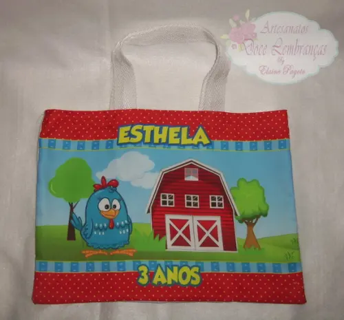 Sacola em Tecido Galinha Pintadinha