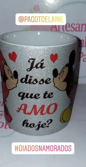 Caneca c/ Glitter Dia dos Namorados