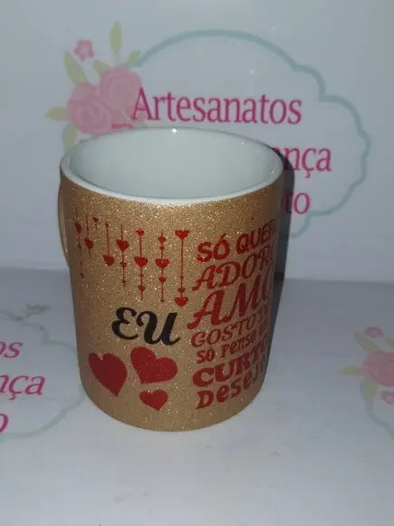 Caneca c/ Glitter Dia dos Namorados