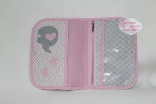 Capa Caderneta de Vacinação Elefantinha Rosa