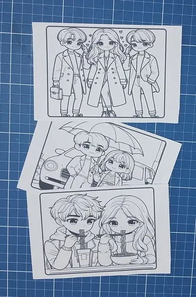 Cards de Colorir Tema Dorama