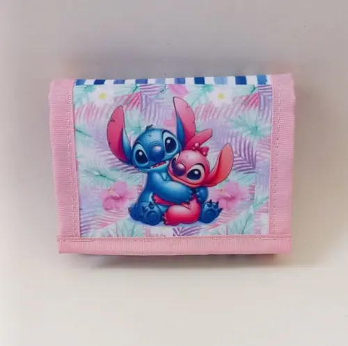 Carteira Infantil Stitch e Angel 50 Unidades