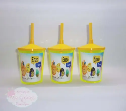 Copo c/ canudo 300ml Emoji O Filme