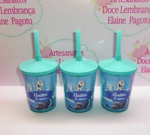 Copo c/ canudo 300ml Frozen Olaf