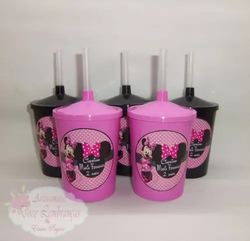 Copo Shake 300ml Minnie Rosa