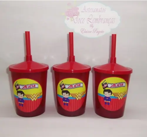 Copo Shake 300ml Mulher Maravilha