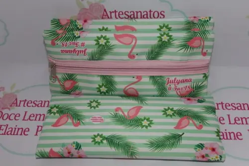 Estojo Escolar Simples Flamingo