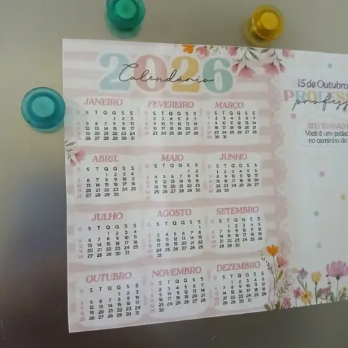 Imã Geladeira Calendário 2026