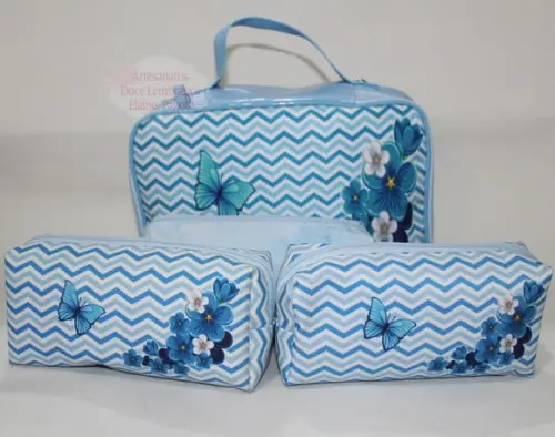 Kit Frasqueira com 3 necessaires